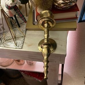 Vintage Brass Wall Sconce Candle Holder Made In India